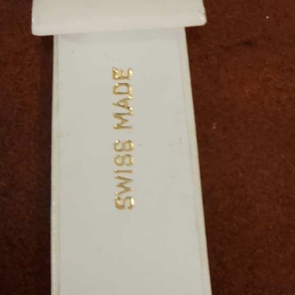 Swiss Made Vintage/New White Leather 18 mm Watch Bands - Picture 2 of 4
